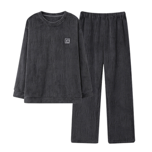 芬腾可安男士睡衣男款冬季珊瑚绒加厚加绒法兰绒酷帅家居服秋冬天