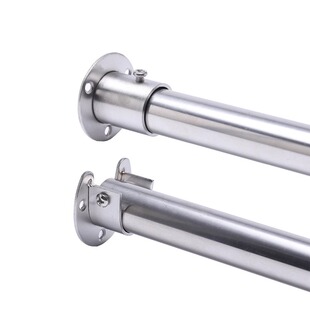 加高加厚不锈钢圆管底座晾衣杆托衣柜挂衣杆窗帘杆托座开口法兰座