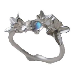 【月露花 一寸十里】 纯银戒指爪镶宝石小众气质复古中秋节礼物