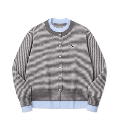 【PSO~】假两件秋冬撞色条纹开衫