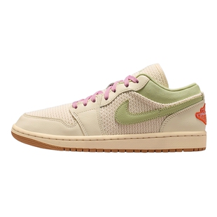 NIKE耐克女鞋AIR JORDAN 1针织鞋面AJ1低帮复古休闲鞋II0569-100
