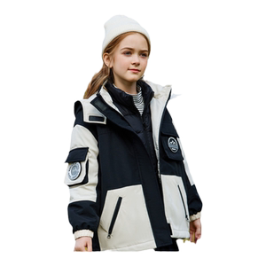 ASKjunior 女童棉服2024冬装新品儿童户外登山服连帽夹棉保暖外套