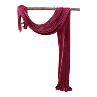 婚庆冰绸布料背景纱幔舞台场景布艺甜品台桌布桌幔裙边婚礼冰丝布