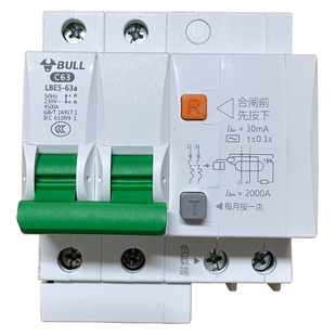 公牛漏电保护器开关空气带断路器家用220v电热水器电闸刀2p32a63a
