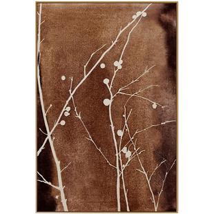 仟象映画 复古风装饰画壁画中古原木风客厅挂画落地画高级感绿色