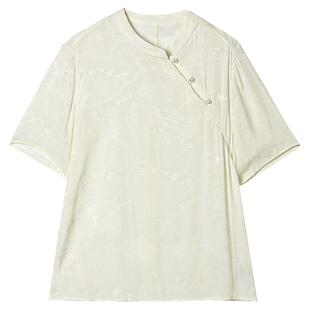 Outlets专柜撤柜正品 YS夏装2025新款轻量新中式立领可开扣衬衫女