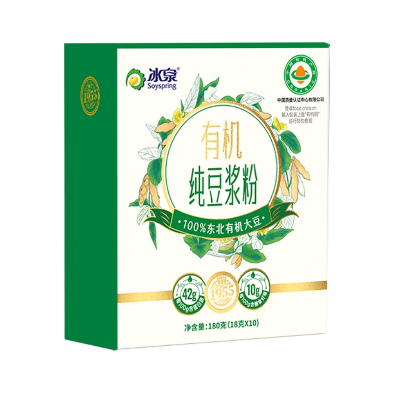 冰泉豆浆有机纯豆浆粉180g高植物蛋白0添加糖高蛋白早餐学生