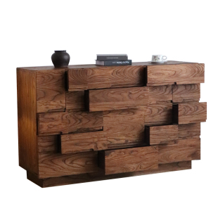 Ni尼家中古实木斗柜侘寂风客厅餐边柜抽屉柜法式复古民宿装饰柜子