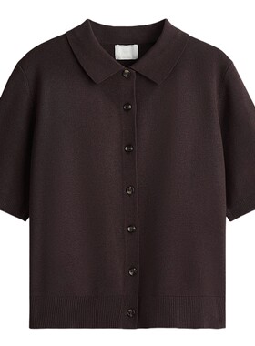 HM女装毛针织衫夏季有领通勤打底衫薄外套开衫1297892