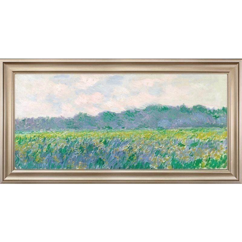 风色莫奈鸢尾花田野美式风景油画