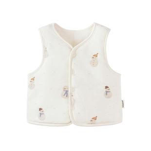 babylove婴儿马甲夹棉秋冬保暖背心马褂宝宝坎肩外穿马夹雪宝墩墩
