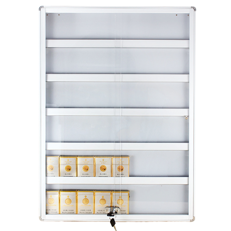 超市香烟货架便利店烟架子带门带锁铝合金悬挂墙售烟柜陈列展示架