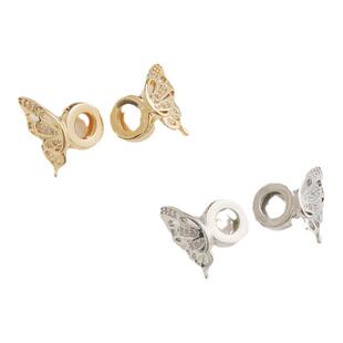 14k包金保色镶锆石蝴蝶翅膀吊坠diy手工自制手链项链耳坠隔珠配件