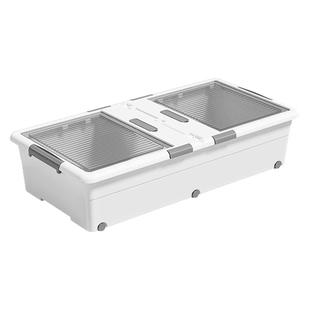 日本床底收纳箱带滑轮扁平整理箱家用抽屉式衣服储物放床下收纳盒