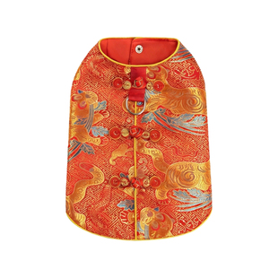 小狗狗新年衣服薄款过年喜庆新中式小型犬比熊泰迪宠物拜年服唐装