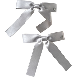 高质感蝴蝶结发夹女两边对夹头饰缎面飘带韩系甜美后脑勺发卡发饰