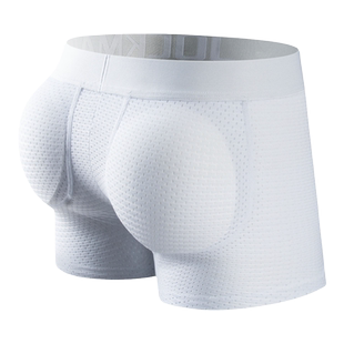 JOCKMAIL底腰提臀后海绵罩杯丰臀半开口袋男士内裤网孔假屁股平角