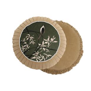 【孤品】蜡笔派燕舞竹影扶手枕法式复古沙发抱枕刺绣O