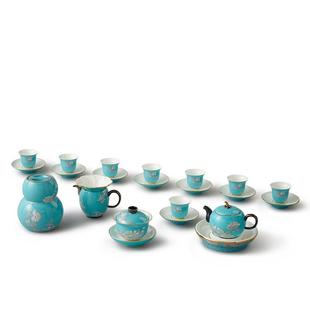 永丰源夫人瓷水墨牡丹26头功夫茶具套装 陶瓷茶杯