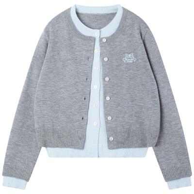 MUCMUKN【南法游春】早春假两件羊毛混纺蝴蝶结毛衣开衫女童26春