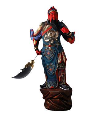 戴玉堂陶瓷摆件林建平《73公分关公像极彩》武财神供奉家用佛像