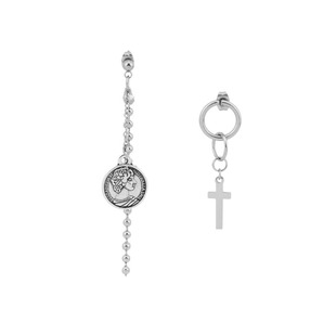 GOT7林在范同款不对称耳环男潮流嘻哈十字架复古耳钉无耳洞耳夹女