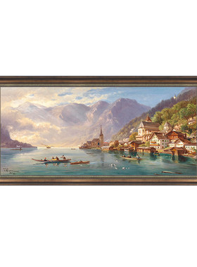 欧式风景招财沙发背景墙装饰画