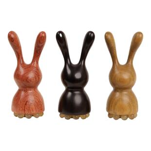 承善堂兔子莲蓬面部按摩棒紫光檀鼻刮羊角脸部按摩器点穴笔拨筋棒