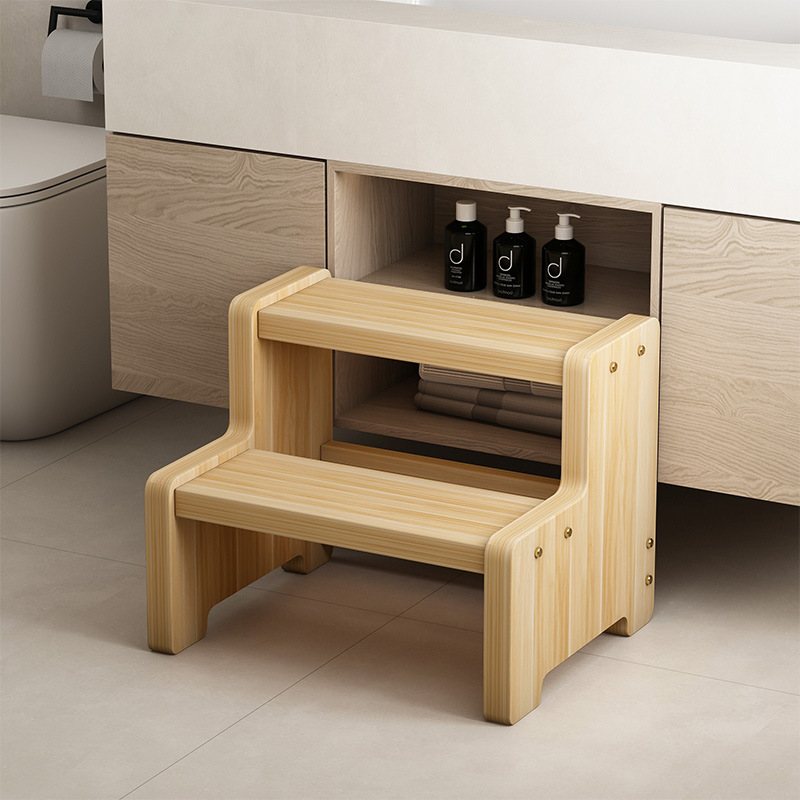 ?批发实木台阶楼梯木梯子梯凳家用2步梯子爬梯登高梯3小梯子活