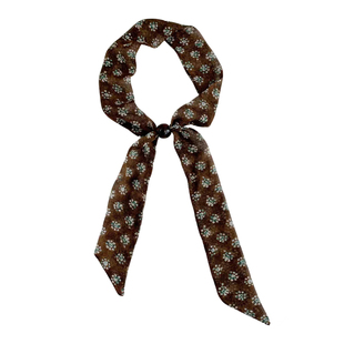 韩系复古港风碎花丝巾项链小众长款2025新款抽拉式毛衣链时髦配饰