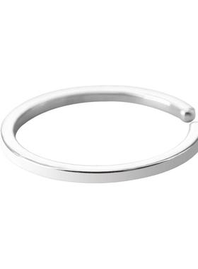 925银细面简约戒指简约时尚尾戒