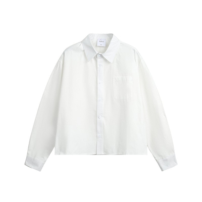 男道cleanfit极简风简约短款长袖衬衫男春秋季基础款百搭休闲衬衣