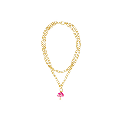 EMMA PILLS MUSHROOM MAGIC 项链 金属金色REVOLVE新款