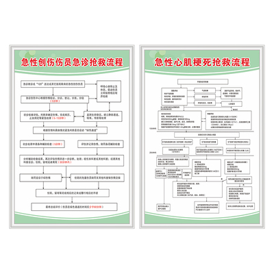 医院抢救室急救流程步骤挂画