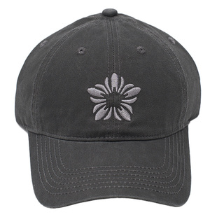 TUshu/雪绒花～张元英同款百搭刺绣鸭舌帽子女复古百搭软顶棒球帽