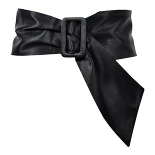 缎面腰带女宽蓝色腰封配裙子大衣配饰黑色连衣裙长裙皮带时尚百搭