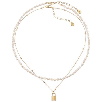 INCHEDITION锁链珍珠双层项链