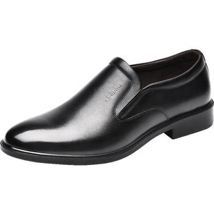 金猴男鞋春秋季软底英伦商务正装鞋办公室中年男真皮软面爸爸皮鞋