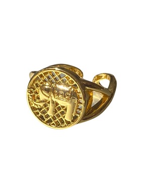 辣椒派春夏新品 清迈一日游浮雕小象戒指 菱形格纹镂空戒 开口戒