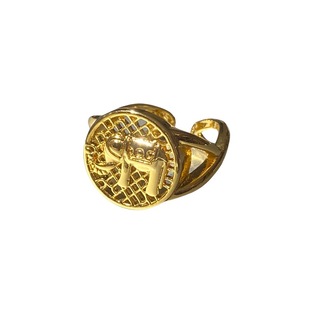 辣椒派春夏新品 清迈一日游浮雕小象戒指 菱形格纹镂空戒 开口戒