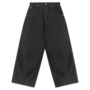 HARE牛仔裤男2026春季新款多色宽松水洗做旧弯刀长裤284109