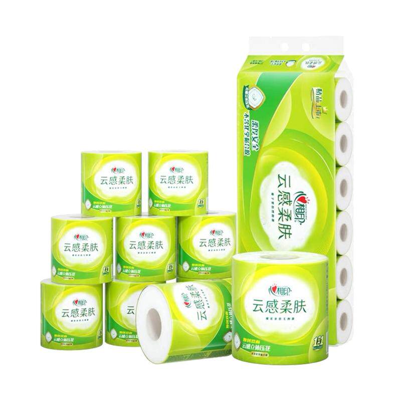 心相印云感柔肤卷纸厕纸有芯4层150克24卷家用整提卫生纸卷筒纸