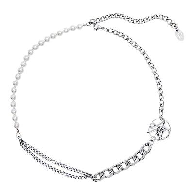 蛇结」小众设计感贝珠拼接锁骨链