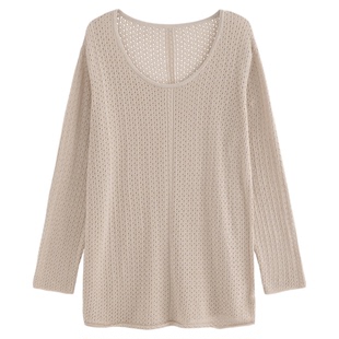 AZure温柔风复古毛衣宽松慵懒针织衫百搭通勤百褶镂空双层半裙秋