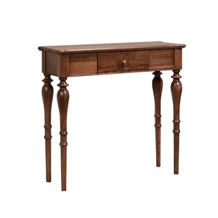 美式复古北美黑胡桃木玄关桌入户实木置物台窄条桌条案原木玄关台