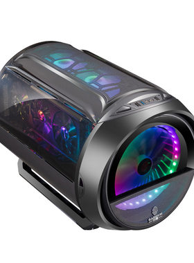 玩嘉元气弹机箱圆形全景MATX水冷