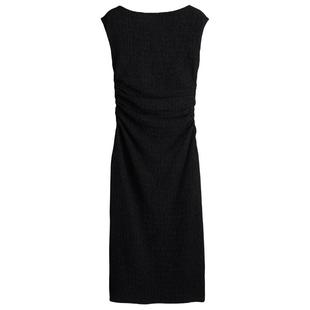 HM女装背心吊带连衣裙春季通勤修身一字肩垂褶紧身裙1283258