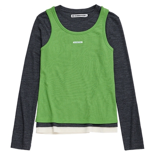 NO DIRECTION+ 羊毛撞色可拆卸两件式针织打底N534001341B