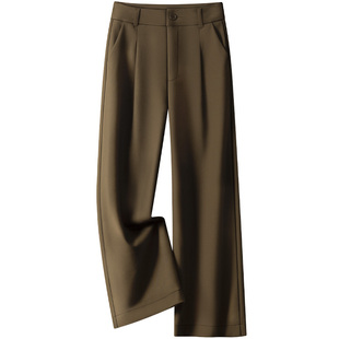 九分裤女春秋西装阔腿裤2026新款欧货高端裤子宽松高腰直筒休闲裤