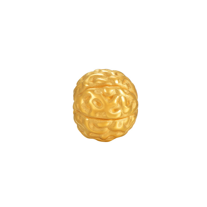 明牌珠宝硬金核桃珠手串 黄金DIY手工转运珠足金文玩串珠AFP1224